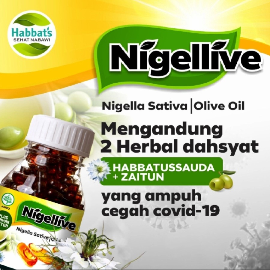 Nigellive (200 kapsul) Minyak Habbatussauda/Jinten Hitam 0bat diabetes stroke liver kolesterol