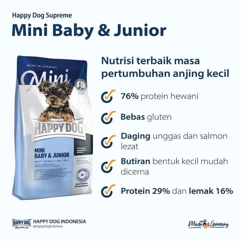 Makanan Anjing Happy Dog Mini Baby Junior 300gr Freshpack