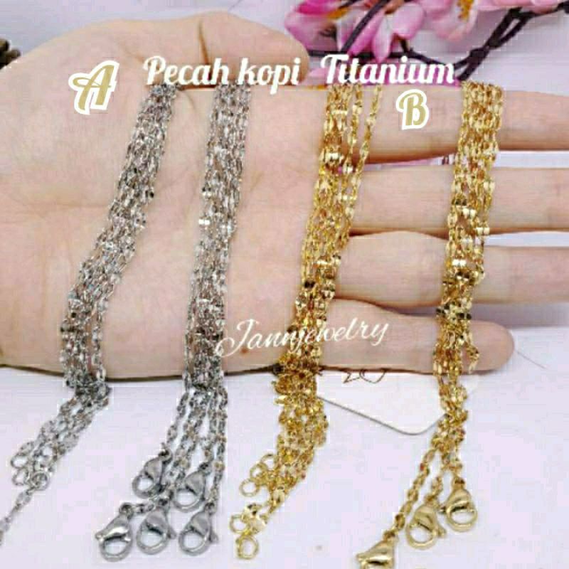 Titanium kalung pecah kopi anak/dewasa anti karat ♡KP-20♡