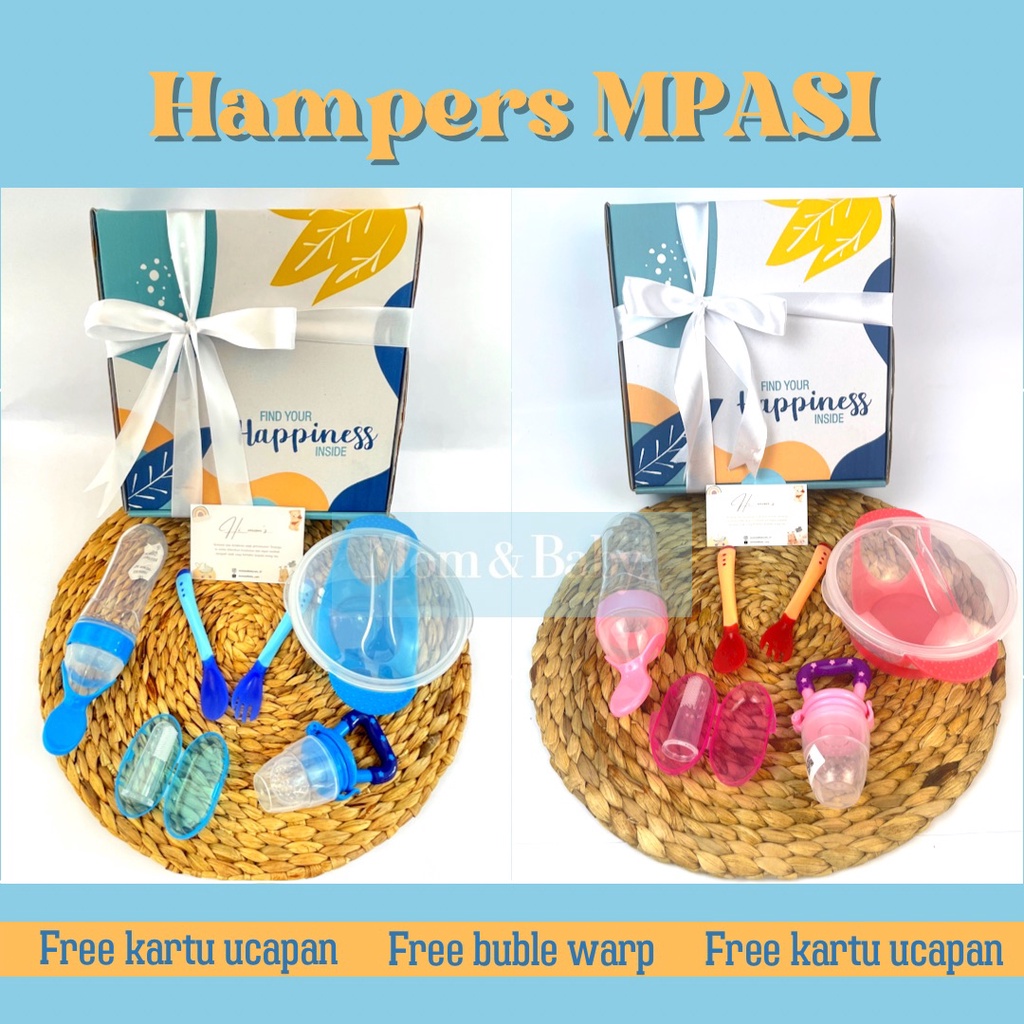 Hampers Baby Paket Mpasi Kado Bayi Feeding Set Laki Laki Perempuan Kado Bayi Peralatan MPASI alat makan bayi mangkok sendok baby feeder celemek bib hampers bayi premium unisex