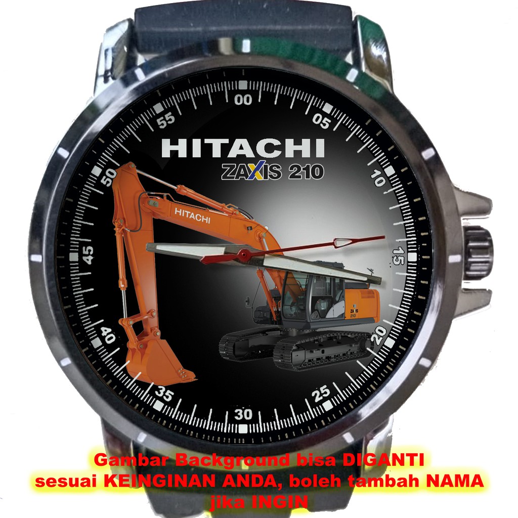 HITACHI ZAXIS 210 art 2 Jam Tangan Pria Background STIKER DOANG Custom Gambar Logo Nama