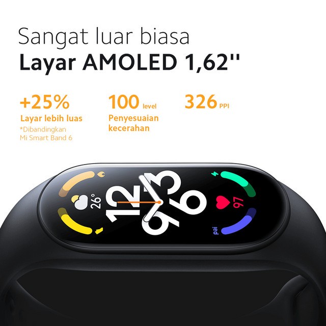 XIAOMI MI SMART BAND 7 / SMART WATCH 1,62&quot; AMOLED BLUET OOTH 110 MODE SPORT - GARANSI RESMI