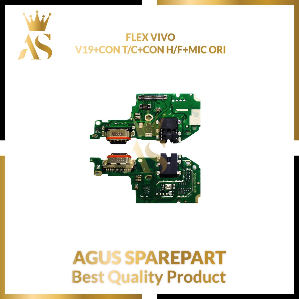 FLEXIBEL VIVO V19 + CONNECTOR CHARGER + CONNECTOR HANDSFREE + MIC ORI