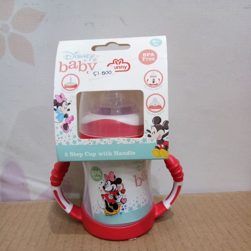 BUNNY BABY 3 STEP CUP WITH HANDLE MICKEY, MINNIE 6+ DMM-3012