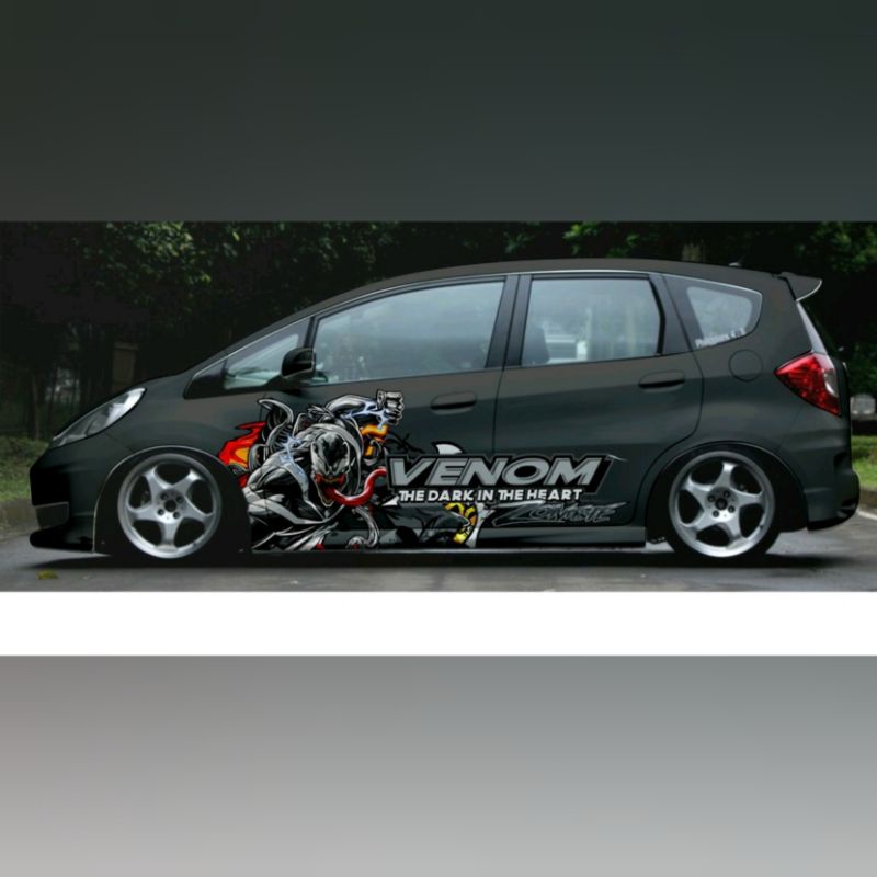Stiker Decal mobil motif Venom11 kanan kiri buat mobil jazz Agya Ayla Brio Livina dll