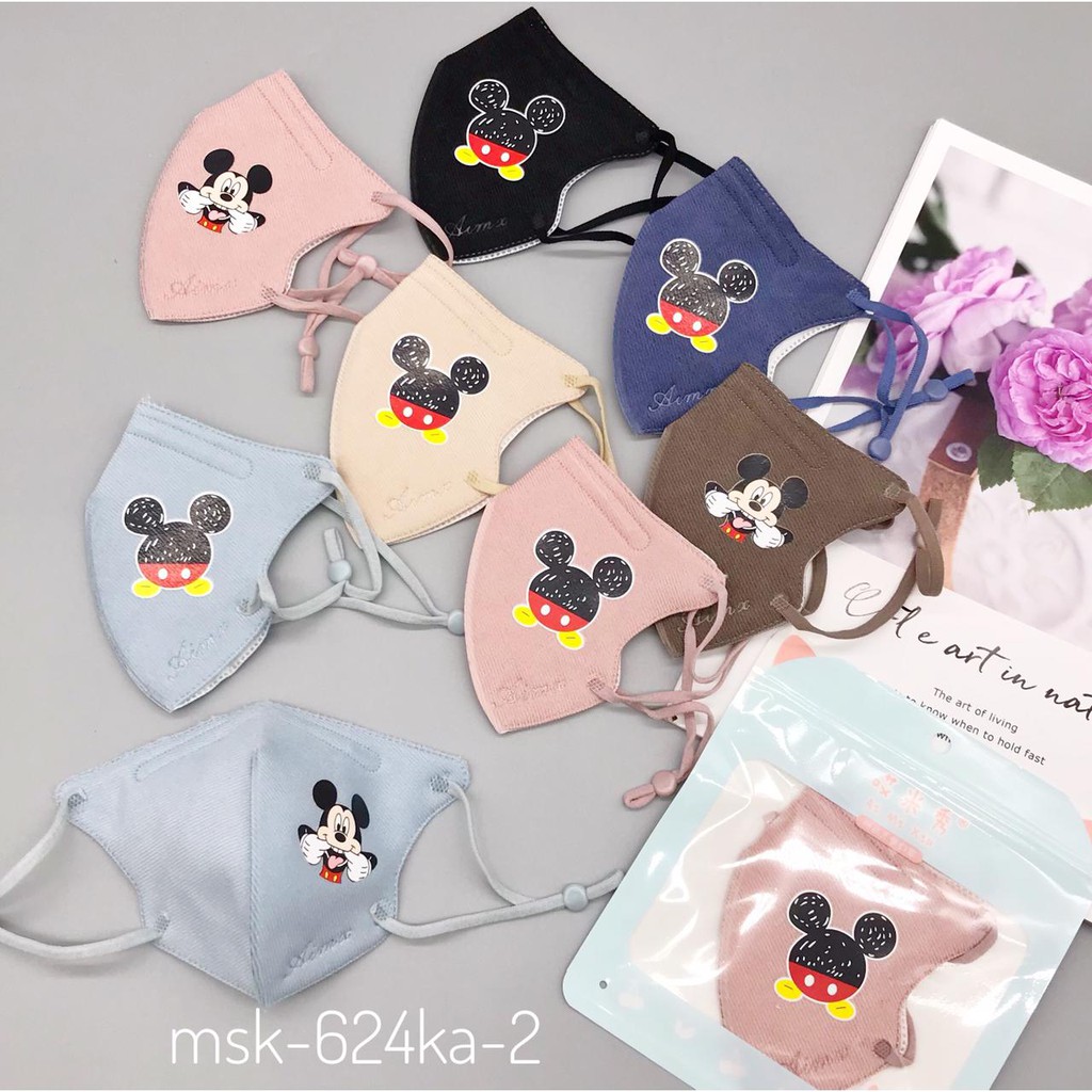 Masker Mulut Anak Balita Motif Karakter MlCKEY M Earloop Adjustable kain Bisa di cuci