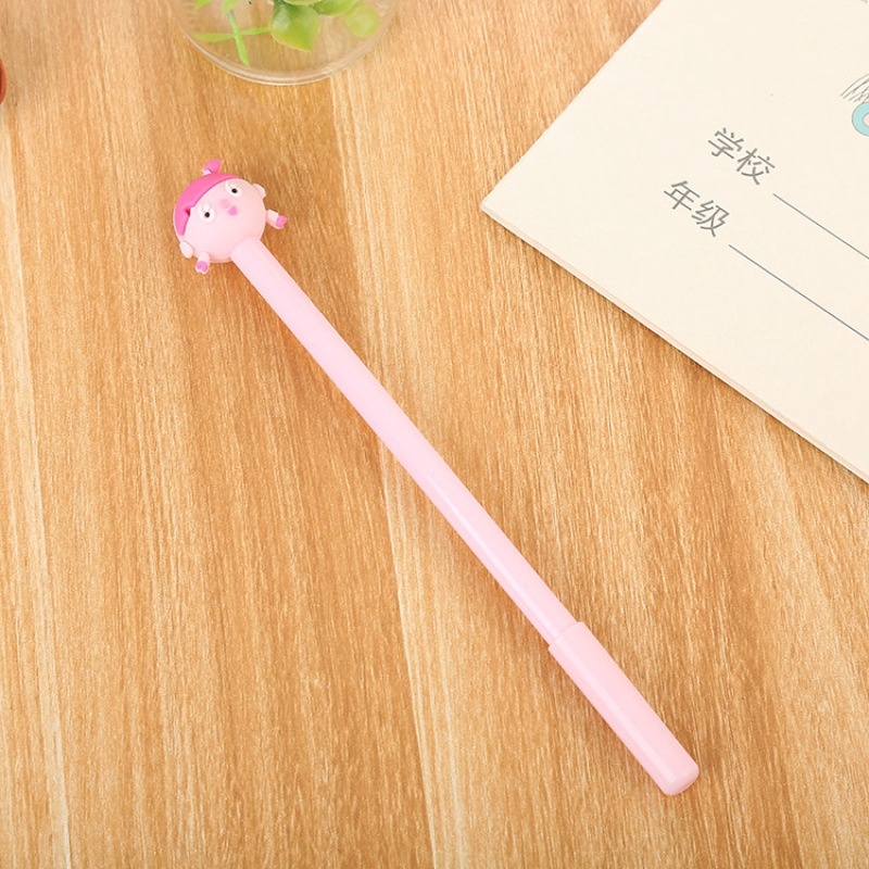 2Pcs Black Ink Gel Pen 0.5mm Cute Cartoon Design Korean Style for School / Office