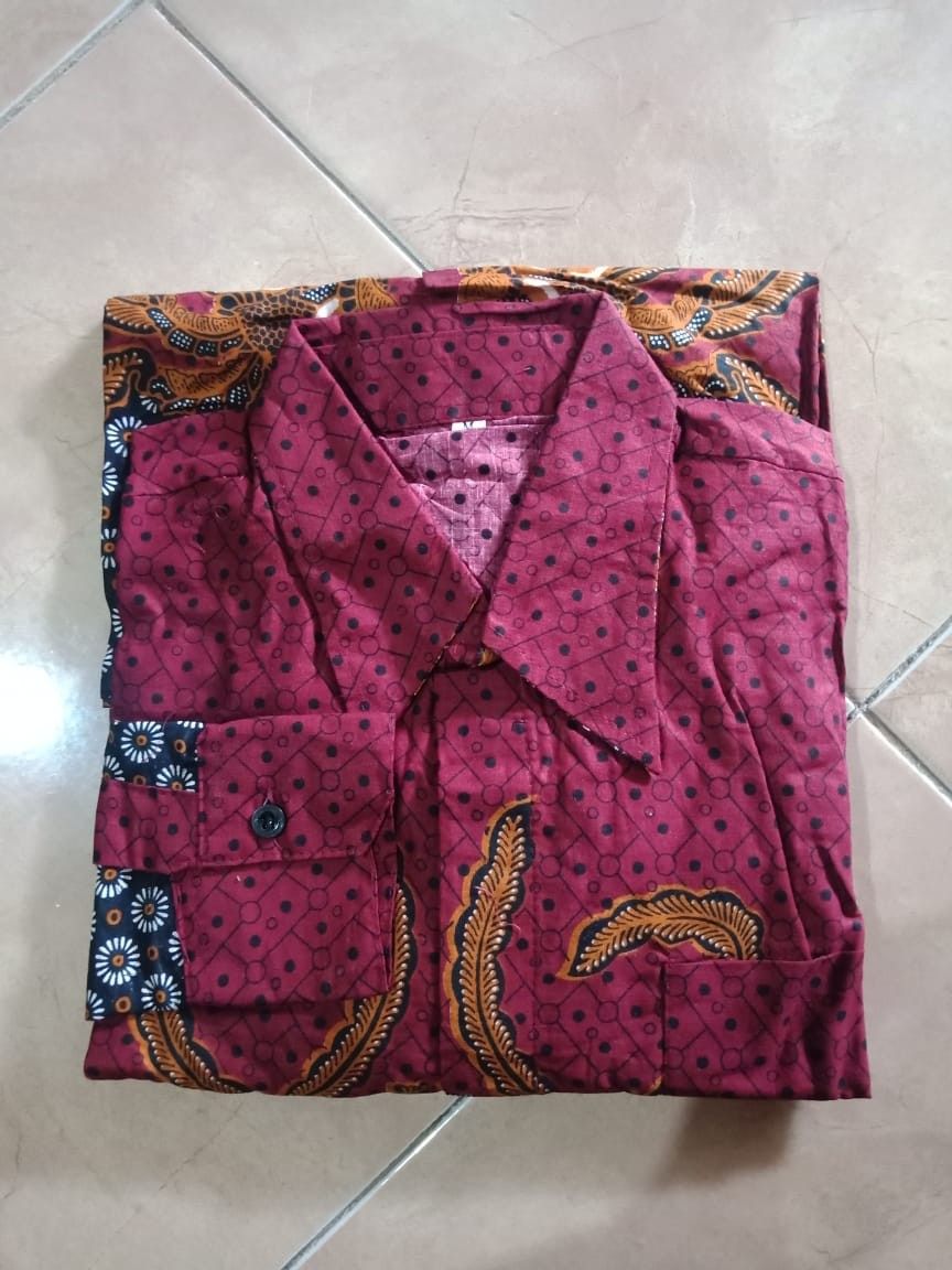 Kemeja Batik Pria Lengan Panjang Size M L Xl Xxl Bswart Batik Hrb026 Kenongo Hem