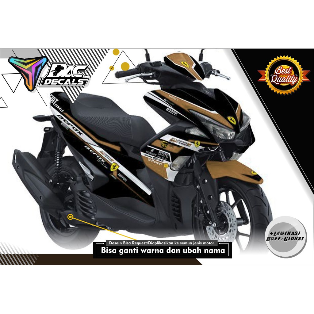 Sticker decal full body Yamaha Aerox Ferrari Hitam