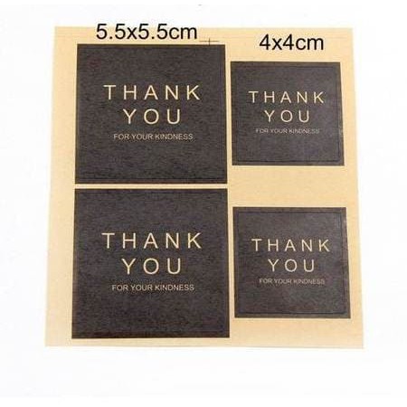 Paper Tags Sticker THANK YOU - FOR YOUR KINDNESS (1sheet/4pcs)