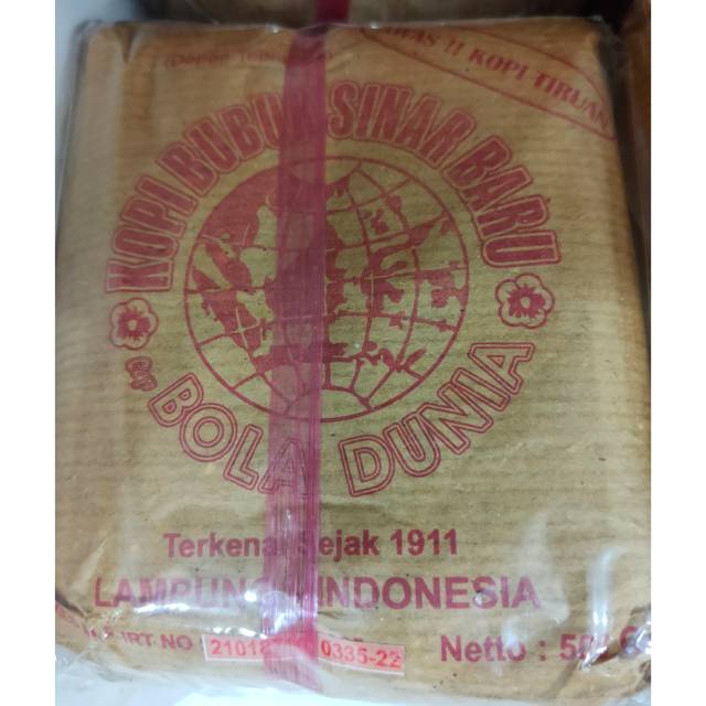 

KOPI LAMPUNG 500GRAM BUBUK SINAR BARU CAP BOLA DUNIA SEKILO MUAT 2 BUBUK KASAR ORI ASLI ORIGINAL
