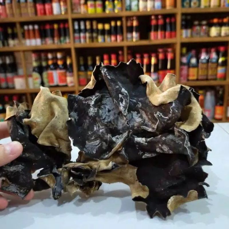 

Jamur Kuping Hitam Putih 1Kg/ White Back Fungus SU Brand/ Dried Black