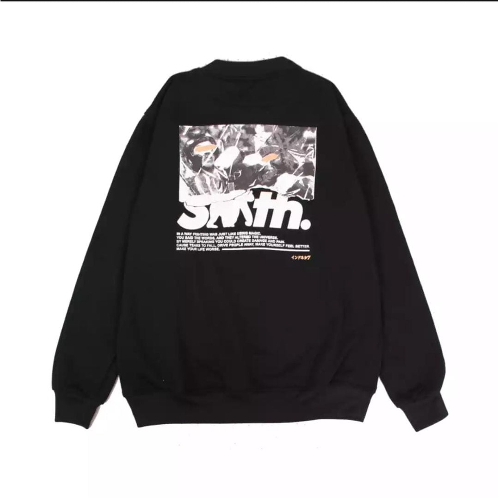 COD/ terpopuler / terlaris / House of Smith Crewneck Hitam - Crenf White / sweater crewneck smith pria-Wanita