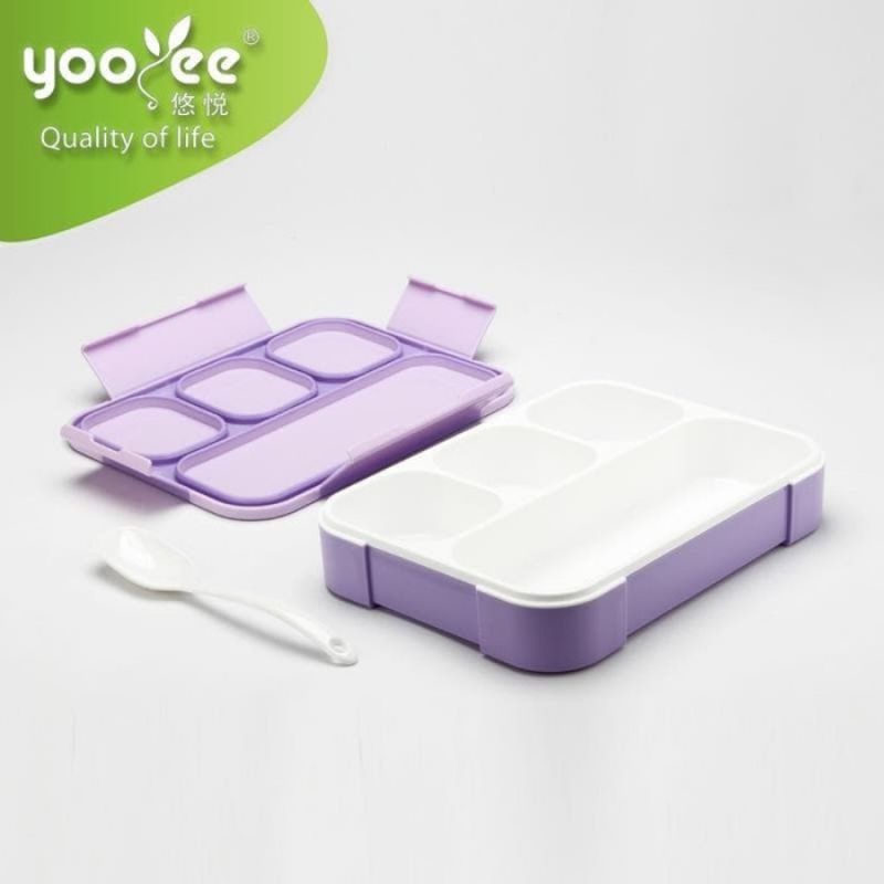 Kotak Bekal Makan 4 Sekat Lunch Box Anak Set Yooyee Anti Tumpah