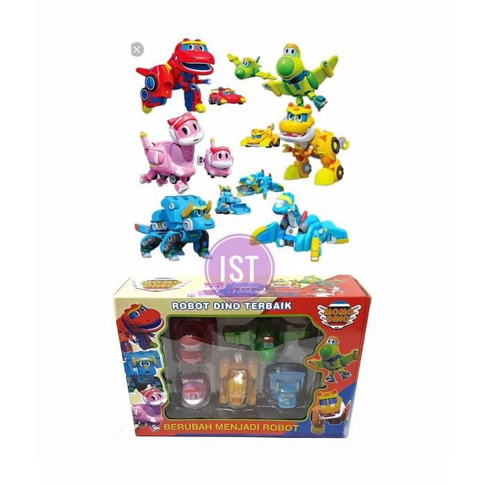 mwn.toys Mainan dinosaur GOGO MOMO DINO isi 5 pcs No.PP1018