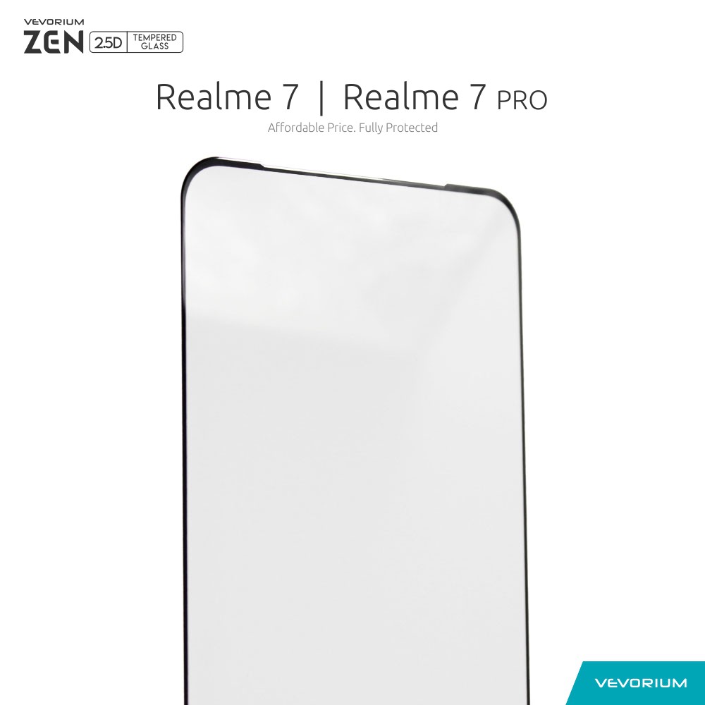 VEVORIUM ZEN 2.5D Realme 7 PRO 7 Biasa Full Cover Tempered Glass Anti Gores Kaca Screen Guard