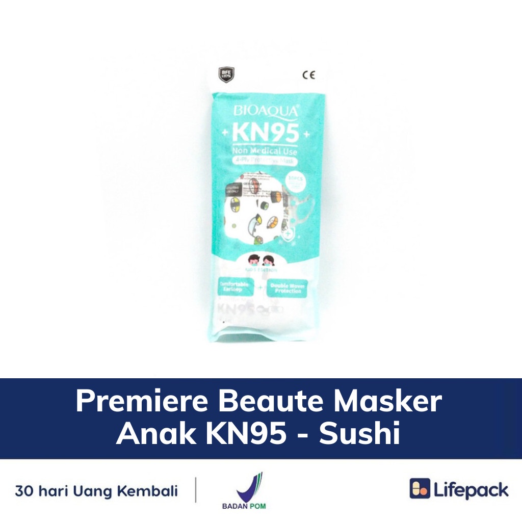 Bioaqua  Masker Anak KN95 - Masker Pelindung Debu, Bakteri, dan Virus - LIFEPACK-Sushi