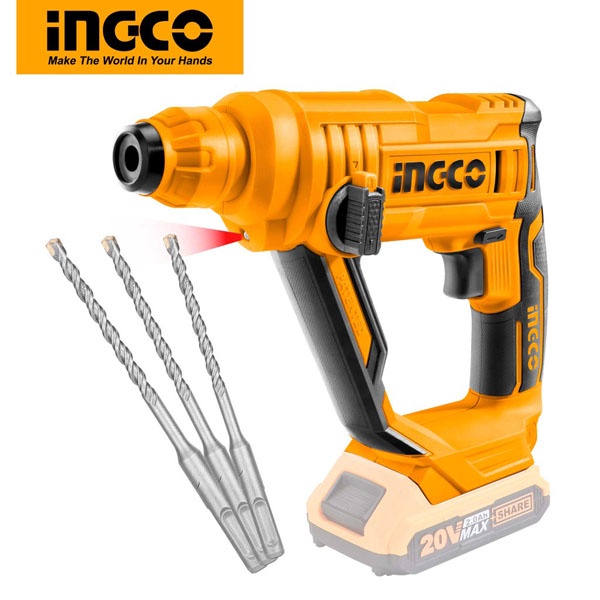 INGCO CRHLI1601 - MESIN ROTARY HAMMER CORDLESS 20V / CORDLESS ROTARY HAMMER 20V