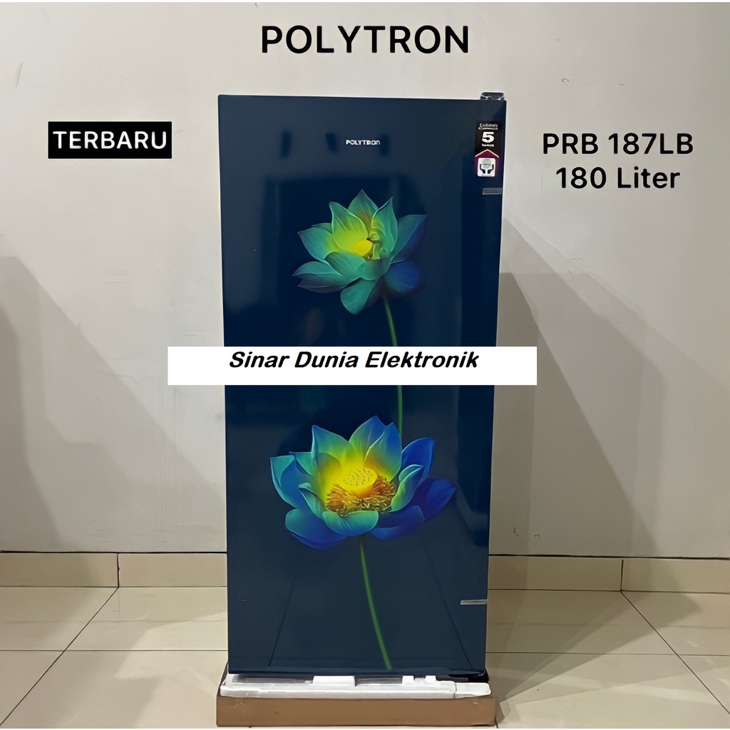 Polytron Kulkas 1 Pintu 180Liter PRB-187 LB/R Flower Design PRB 187