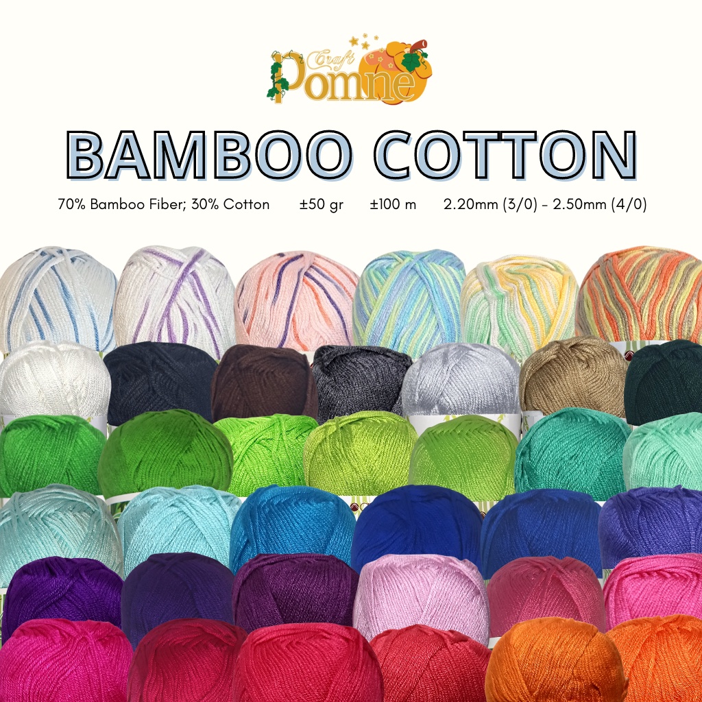 BAMBOO COTTON Benang Rajut Katun Bambu / Bamboo Yarns Crochet Knit wearables