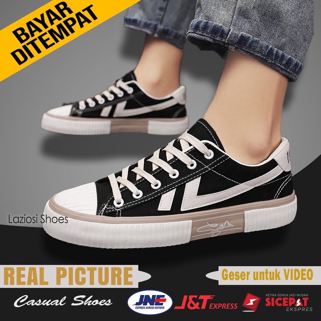 Sepatu Sneakers Pria Dan Wanita Import Renew Chuck pria original import casual Hitam model sport ker