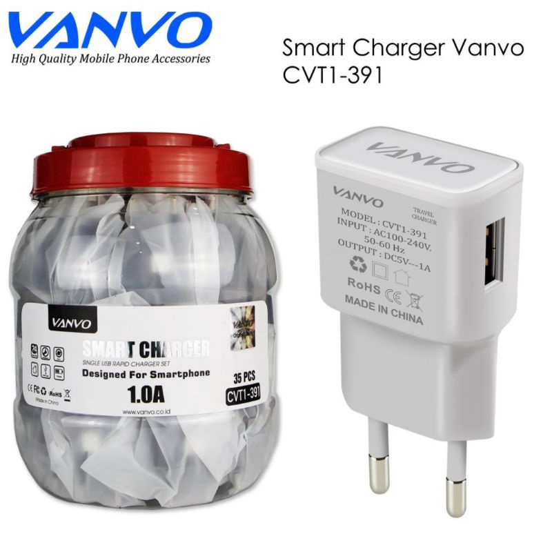 Kepala Charger Original Vanvo 1A Batok TC Berkwalitas