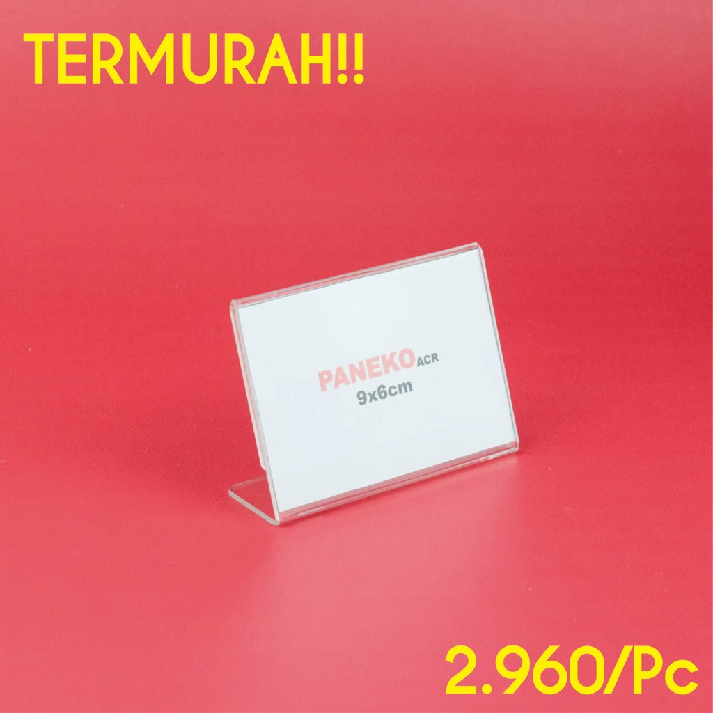 

Tent Card Miring Akrilik/Acrylic Kartu Nama/Name desk 6x9 landscape 24 Pcs TERMURAH