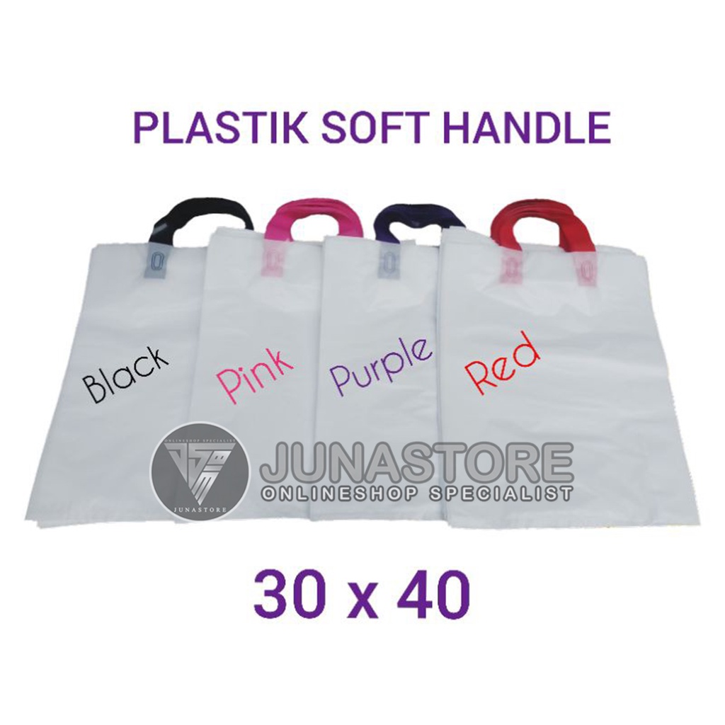 Plastik Shopping Bag / Plastik Soft Handle Kantong Putih REA 30 x 40