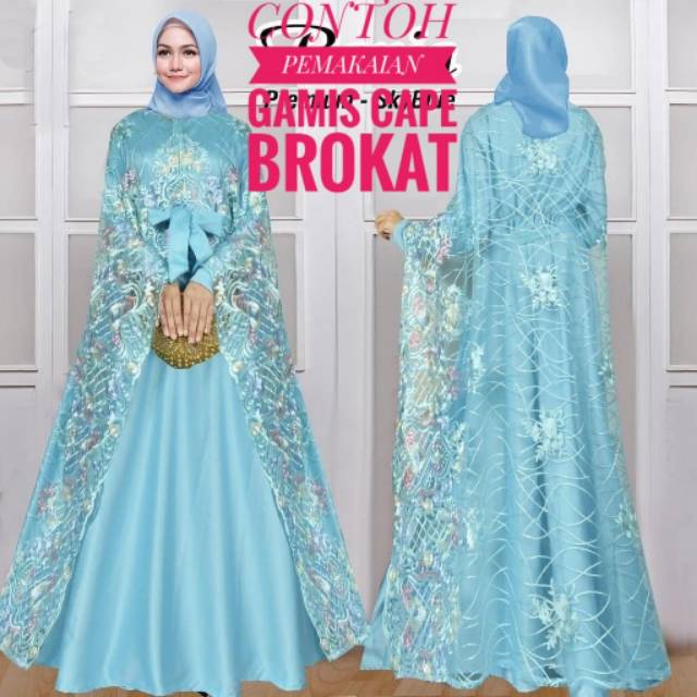 GAMIS CAPE BROKAT / KONDANGAN OUTFIT / BRUKAT / KEBAYA / BAJU LEBARAN