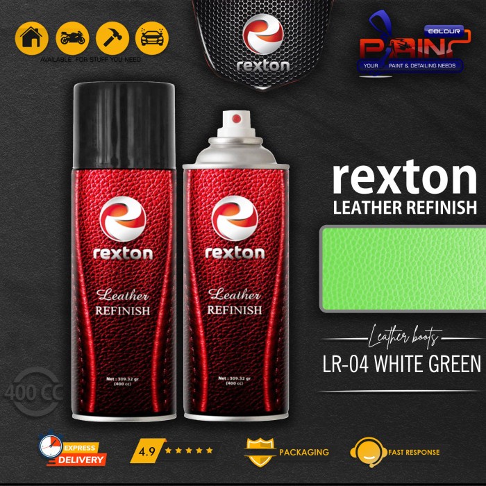 Cat Semprot REXTON Leather Refinish 400cc Cat Kulit - White Green 04