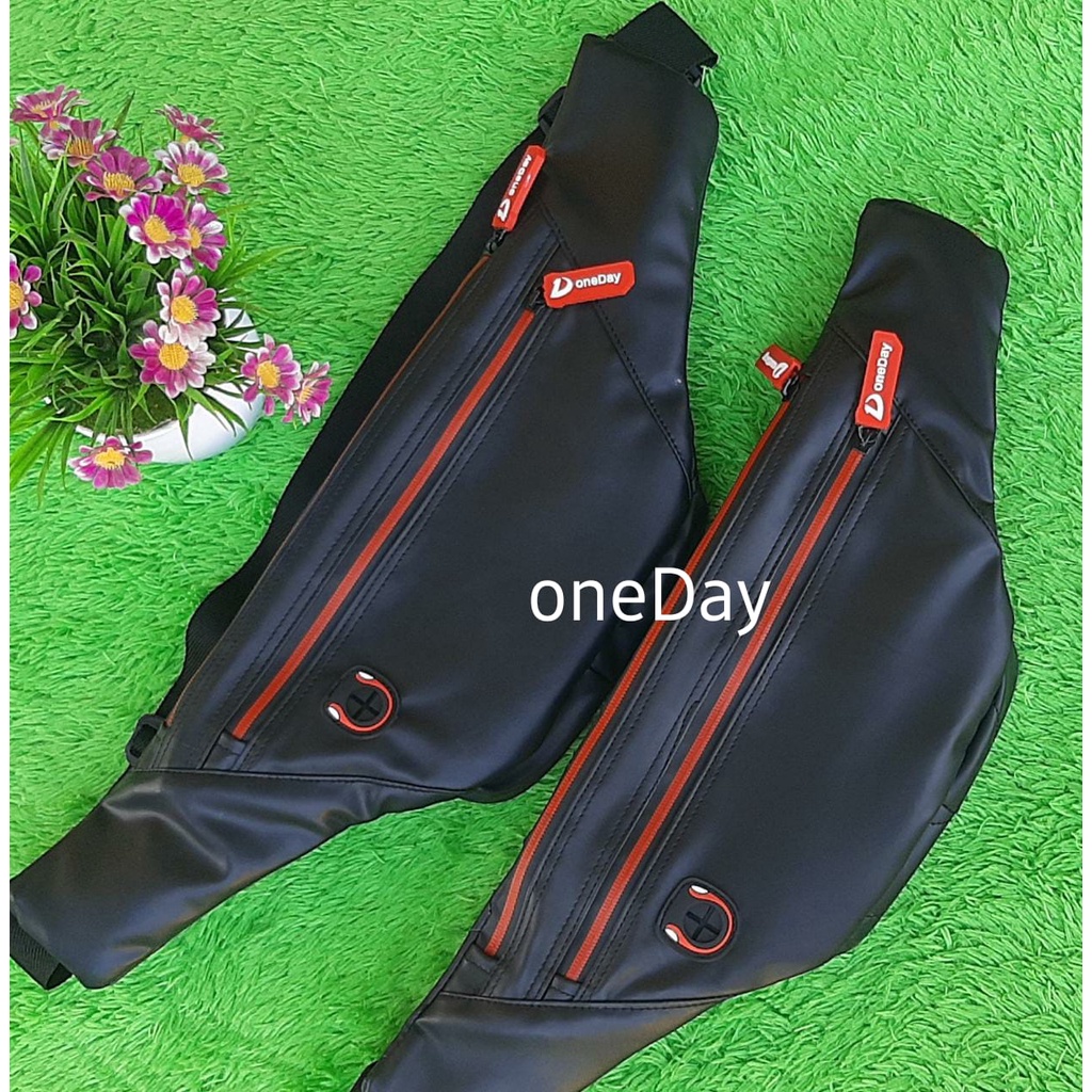 oneDay Waistbag Manly Tas Selempang Waterprof Tahan Air New Konsep Pemakaian Depan Belakang