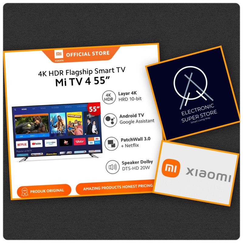 TV LED 55INCH XIAOMI Mi TV 4 55” ANDROID SMART TV 4K UHD HDR