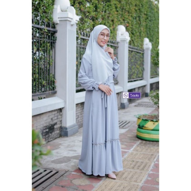 TERLARIS DRESS YASMIN GAMIS WOLYCREPE ZIZEZA EXCLUSIVE ORI SADA HIJAB SIZE S-XL