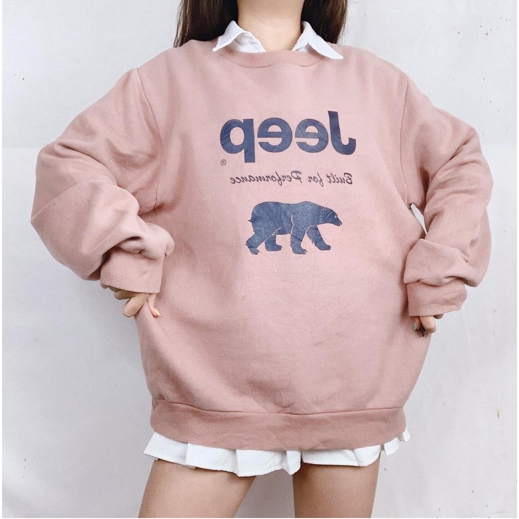 CREWNECK WANITA JEEP BUILT FOR PERFORMANCE - ATASAN KEKINIAN PREMIUM