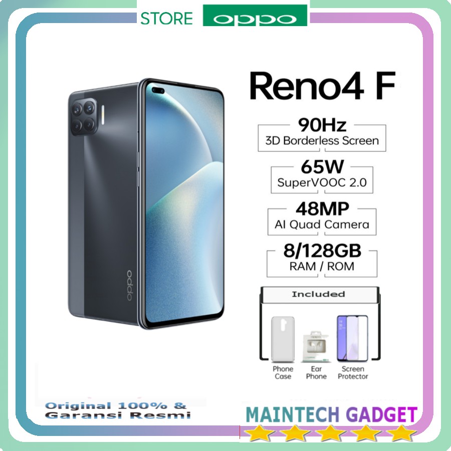Oppo Reno4 F Ram 8GB -128GB Ultra Steady Video - Reno 4f