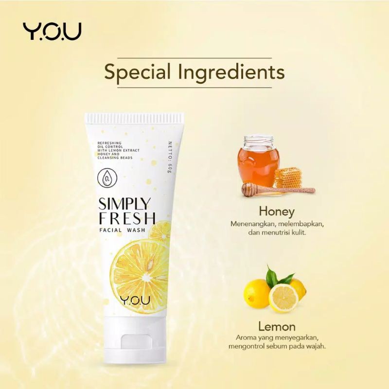 You Basic Skin Care Simply Fresh and Bright Facial Wash 60g &amp; Hy Amino Facial Wash