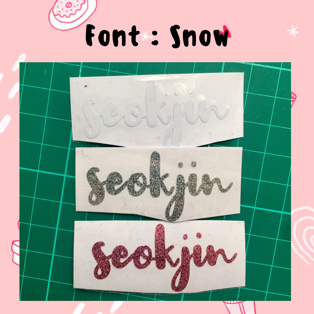 (BISA CUSTOM NAMA) (HARGA PER 1 huruf) Sticker Hologram Stiker Vinyl Nama Aesthetic Sticker Label Kpop Murah