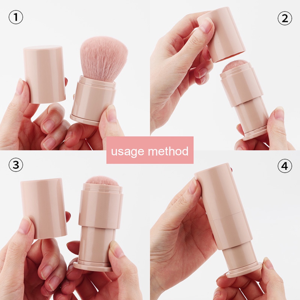 Kuas makeup Soft powder blusher brush Alat makeup Teleskopik