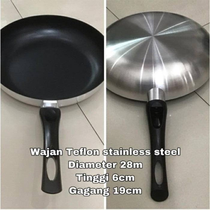 Panci , Wajan Penggorengan Teflon Stainless , Fryfan  Telur 28Cm