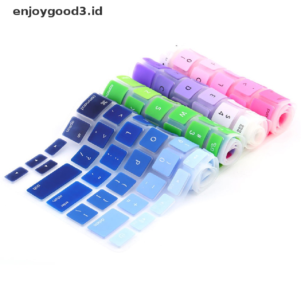 Case Pelindung Keyboard Bahan Silikon Warna Pelangi Untuk Imac Macbook Pro 13 15 Inch