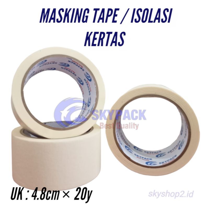 

「Skylo」Masking Tape 4.8cm x 20y/Isolasi SKYPACK Kertas 2 Inch/20yard