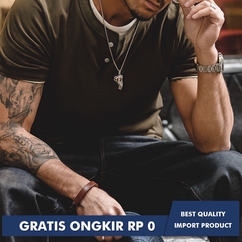 Madden Alat Amerika Ami Khaki [unk]pendek[unk] Tidur Henry Shirt Musim Panas Army Hijau Micro Elasti