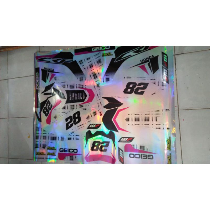 Decal Crf Hologram desain bebas suka suka bisa ubah nama nomer