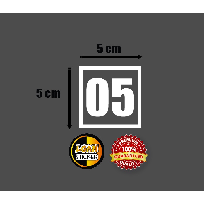 

STIKER ANGKA DLM KOTAK UK 5 CM BAHAN REVLEKTIVE