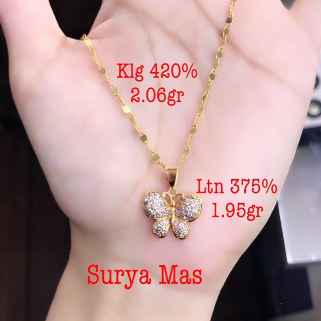 Kalung 420% dan liontin emas 375%