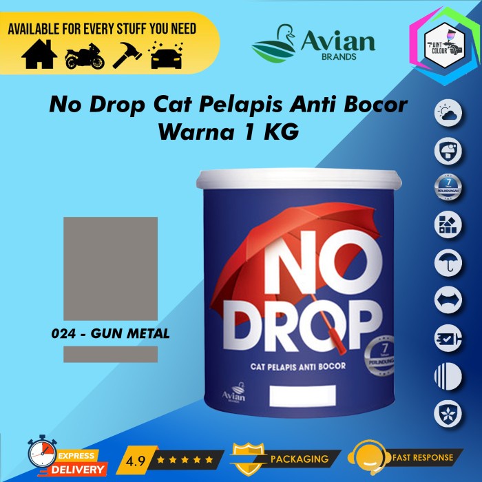 NO DROP Cat Pelapis Anti Bocor 1kg - 024 Gun Metal