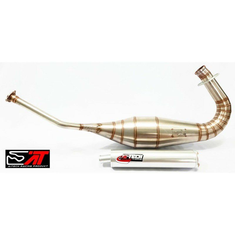 Knalpot-Kenalpot AITECH Stenlis Ninja 150 R-RR-SS 100% ORI Type standar Non Cobra Selencer Silver