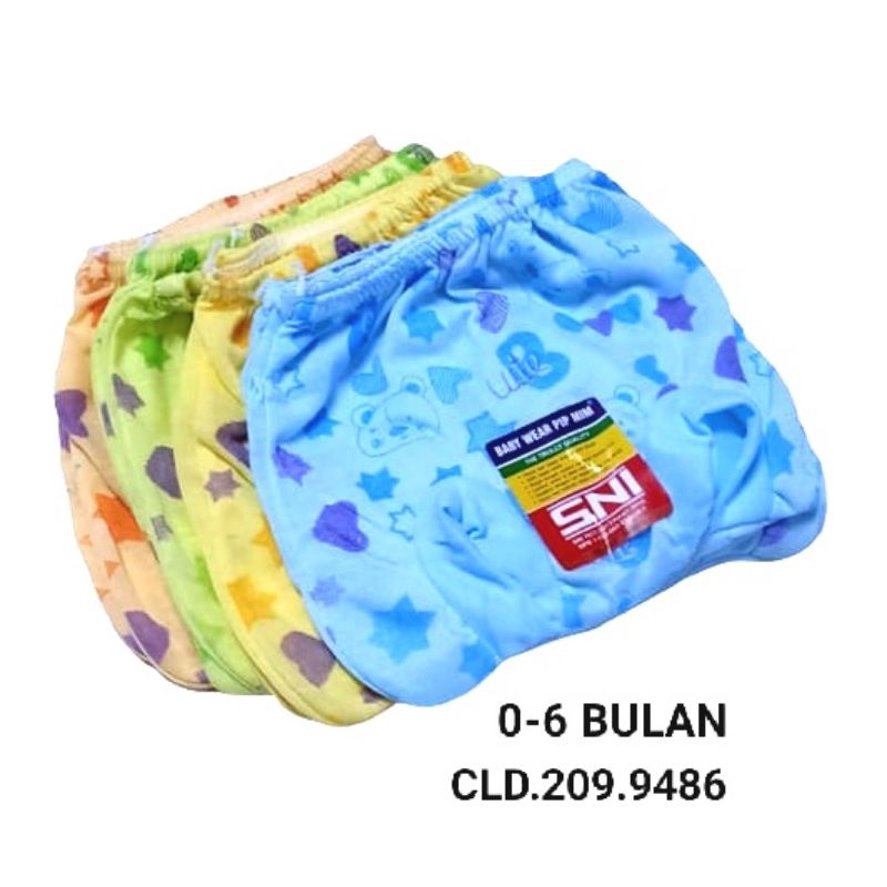 6PCS!! Celana kacamata bayi polos warna 0-4m / celana kodok bayi Newborn / celana pop