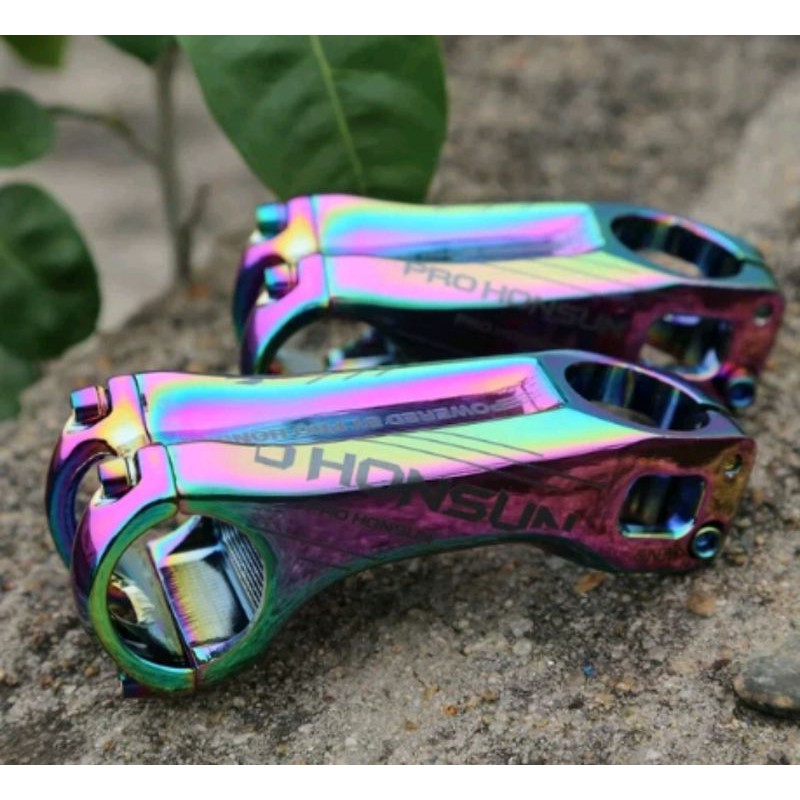 Stem Pro Honsun Rainbow Pelangi 70mm Full Color . MTB XC 7cm 70 mm Angle 17 Derajat Alloy Alumunium stem sepeda