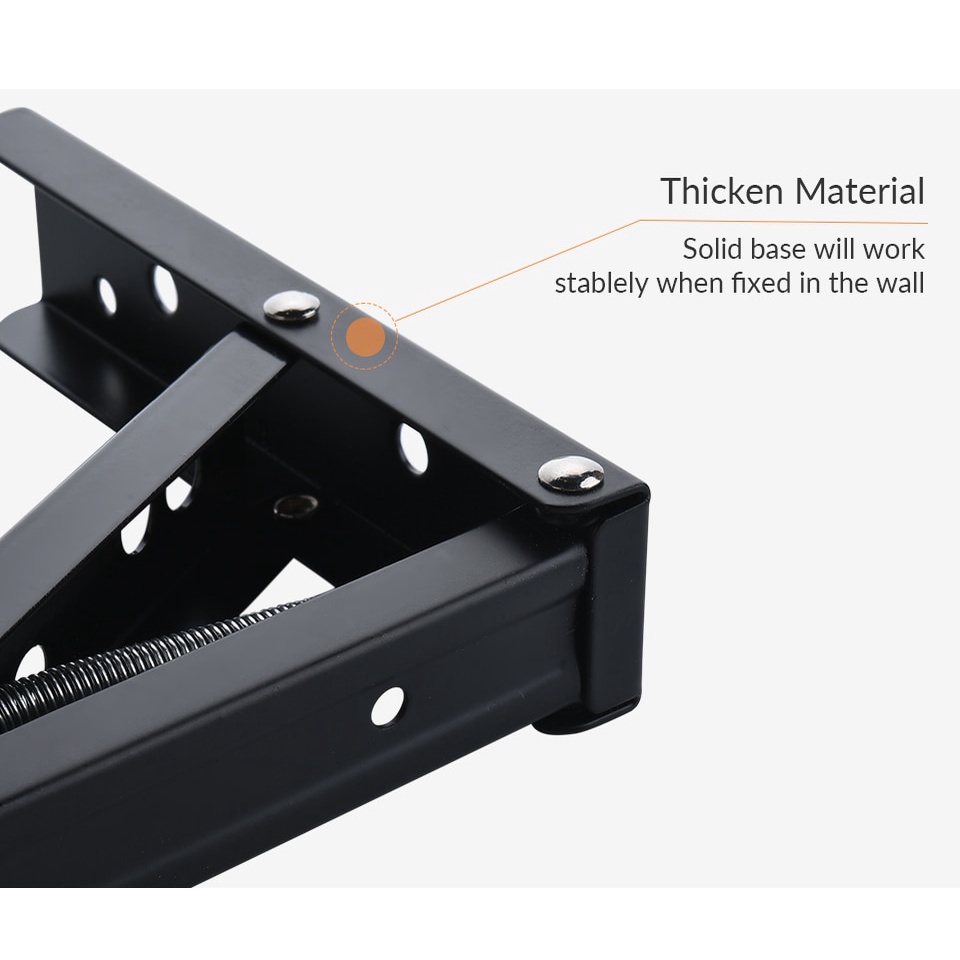 Besi Siku Bisa dilipat Braket Siku (2 pcs sepasang) Tembok Dinding Bracket Engsel Siku Stainless Steel Load 60kg bracket meja rak dinding tembok wall meja tempel rak dinding meja dinding tembok 8 10 12 14  inch Triangle Folding Angle Bracket Heavy Support